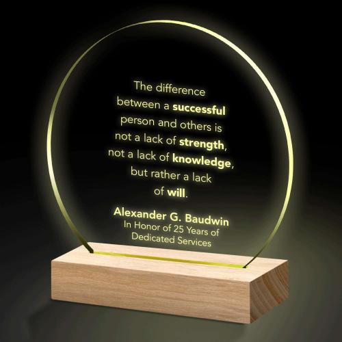 Awards & Recognition - Acrylic Awards - Circle LED Light-Up Award