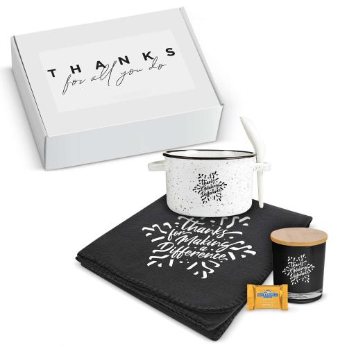 Corporate Gifts - Employee Gifts - Gift Sets - Care Packages - Making a Difference Flames & Fleece Soup Mug Holiday Gift Box