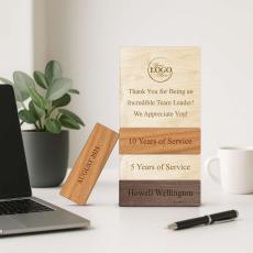 Sustainable Wood Core Values Display - Personalized Gifts