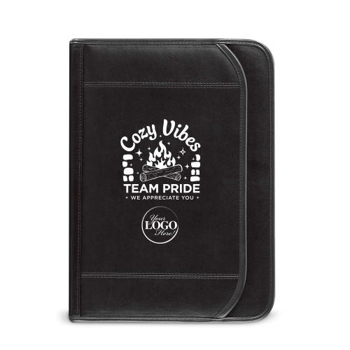 Holiday Appreciation Leather Zipper Padfolio Corporate Gifts - Shop by Occasion - Holiday Gifts - Desk & Office - Holiday Appreciation Leather Zipper Padfolio