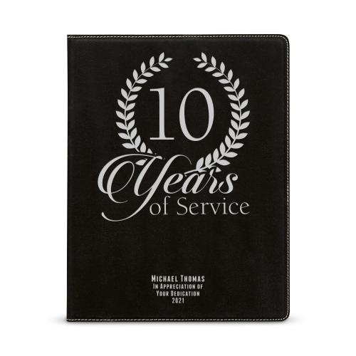 Corporate Gifts - Padfolios - Years of Service Personalized Vegan Leather Padfolio