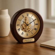 Rosewood Interactive Gear Clock Personalized Desk Clock - Awards & Recognition