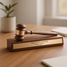Gavel and Engraved Stand - Retirement Gifts