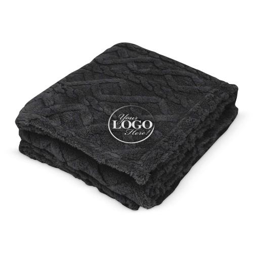 Corporate Gifts - Blankets - Custom Cable Knit Sherpa Blanket