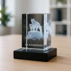Leadership Wolves 3D Crystal Award - Boss Gifts