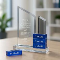 Cobalt Perpetual Recognition Crystal Award - Years of Service Awards