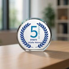 Years of Service Personalized Circle Mini Rave - Years of Service Awards