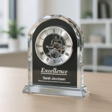 Crystal Gear Desk Clock - Boss Gifts