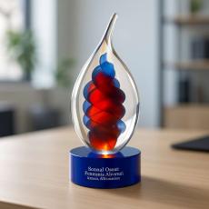 Swirling Flames Art Glass Award - Glass Trophies