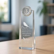 Years of Service Tower Medallion Crystal Award - Years of Service Awards