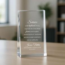 Leadership Wedge Glass Award - Employee of the Month