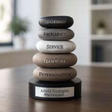Personalized Zen Stacking Stones - Metal, Stone and Cast Awards