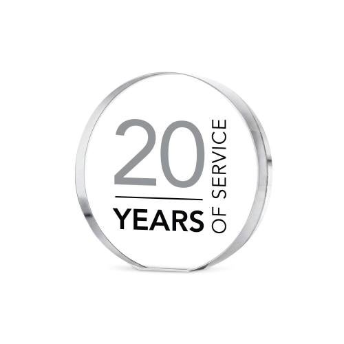 Awards & Recognition - Crystal Awards - Years of Service Personalized Circle Mini Rave