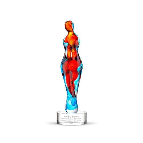 Awards & Recognition - Glass Trophies - Art Glass Awards - Luminary Figure Art Glass Award
