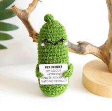 Cucumber Affirmable Crochet Emotional Support Pal - Corporate Gifts