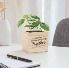 Working Growing Succeeding Personalized Plant Cube - Employee Appreciation Gifts