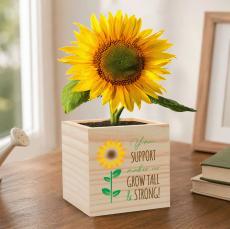 Your Support Makes Us Grow Tall & Strong Flower Planter Cube - Plants & Grow Kits