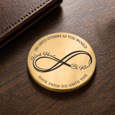 Work Hard Be Kind Paperweight Gold Metal - Office Supplies