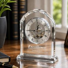 Crystal Gear Desk Clock - Clock Awards