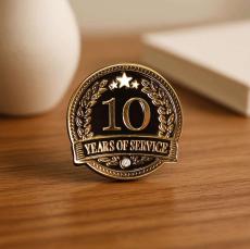 10 Years of Service Lapel Pin - Fun Motivational Gifts