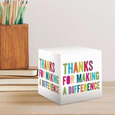 Making a Difference Self-Stick Note Cube - Customer Service Week