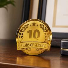 Personalized Service Gold Laurel Wreath Lapel Pin - Corporate Gifts