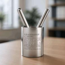 Leadership Definition Chrome Cup - Pens & Pen Cups