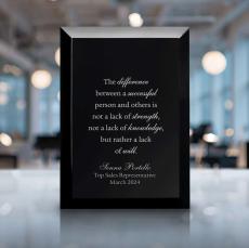 Silver Ebony Crystal Plaque Award - Awards & Recognition