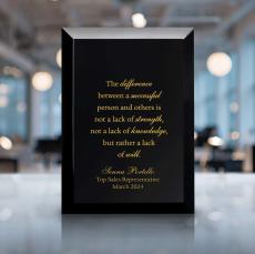 Gold Ebony Crystal Plaque Award - Awards & Recognition