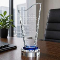 Auber Sapphire Crystal Award - Colored Glass Awards