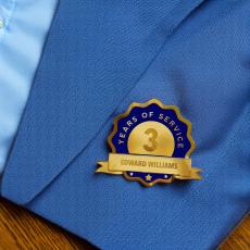 Custom Service Blue Lapel Pin Award - Lapel Pins