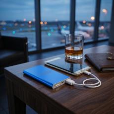 Blue Personalized Metal Power Bank - Tech Accessories