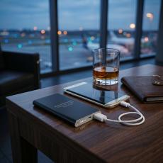 Black Personalized Metal Power Bank - Tech Accessories