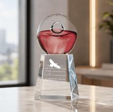 Coral Art Glass Award - Glass Trophies