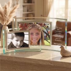 Landscape Curved Jade Glass Picture Frame - Gifts for Her