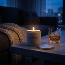 White Personalized Clay Candle - Candles