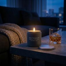 Gray Personalized Clay Candle - Candles