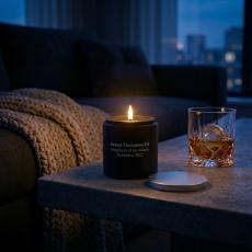 Black Personalized Clay Candle - Candles