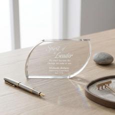 Leaf Crystal Paperweight - Executive Sculptures