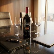 Seasons Greetings - Personalized Bottle of Wine - Personalized Gifts