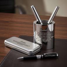 Gratitude Cherry Blossoms Chrome Pen Gift Set - Executive Pens & Journals