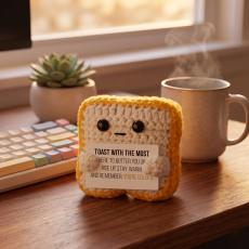 Toast Affirmable Crochet Emotional Support Pal - Fun Motivational Gifts