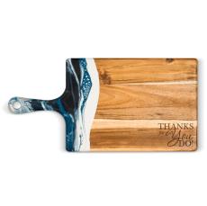 Resin Accented Acacia Wood Handled Cutting Board Secretary Gift