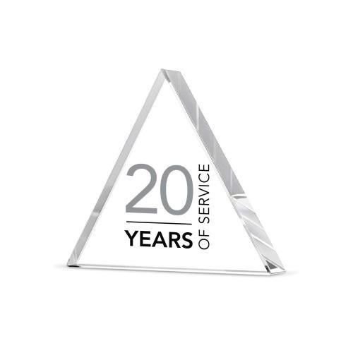Years of Service Personalized Triangle Mini Rave Awards & Recognition - Crystal Awards - Years of Service Personalized Triangle Mini Rave