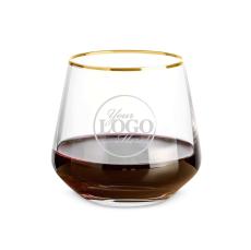 Gold Rimmed Stemless Wine Glass - Executive Gifts