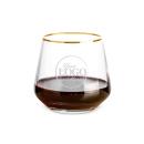 Gold Rimmed Stemless Wine Glass
