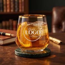 Gold Rimmed On-the-Rocks Glass - Executive Gifts