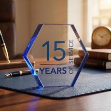 Years of Service Personalized Hexagon Mini Rave - New Awards