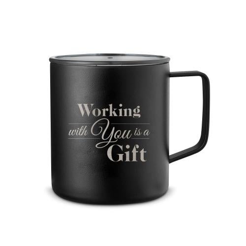 Personalized Holiday Gift 14oz. Travel Camp Mug Corporate Gifts - Shop by Occasion - Holiday Gifts - Drinkware - Personalized Holiday Gift 14oz. Travel Camp Mug