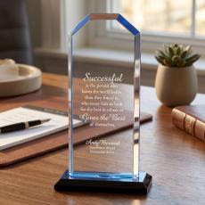 Blue Cornerstone Reflection Acrylic Award - Acrylic Awards